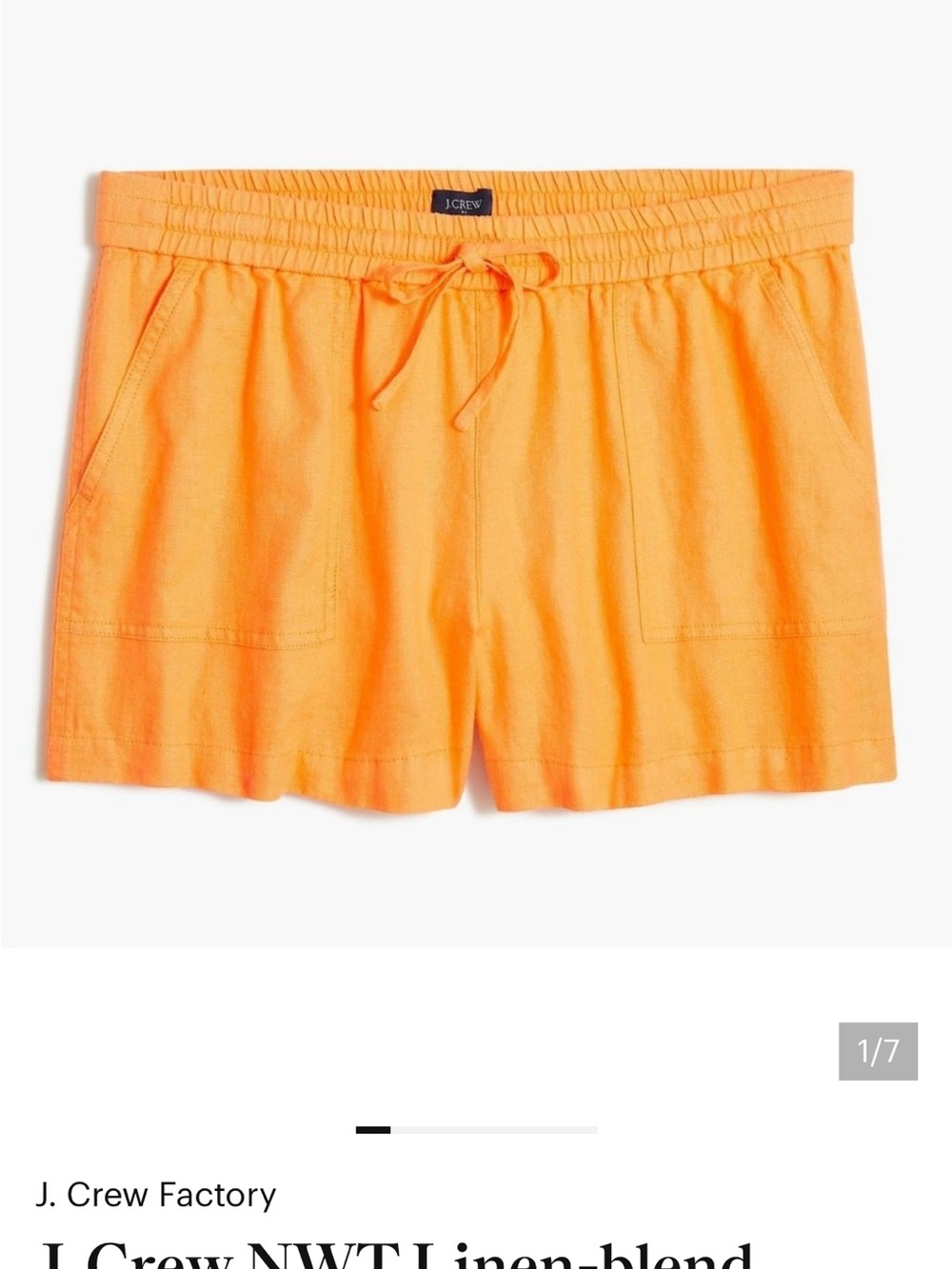 J. Crew linen elastic waist shorts xs